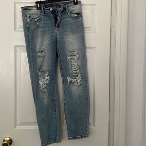 Judy Blue Distressed Boyfriend Paint Splatter jeans size 11/30.